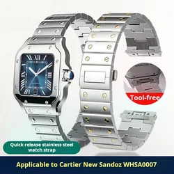 21mm Sandoz Quick Release Watchband For Cartier Santos WHSA0007 WSSA0009 Whsa0010 men Watch strap stainless steel accessories