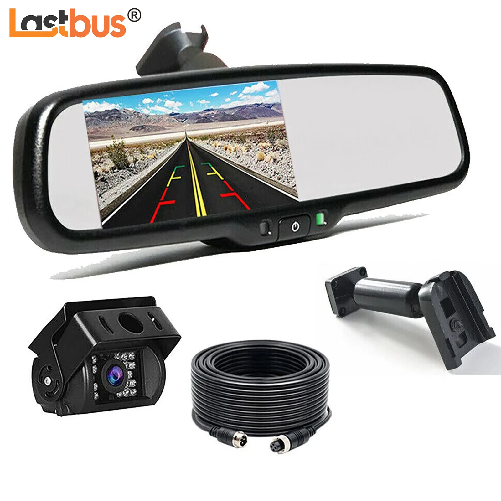 

Lastbus 4.3" OEM Rear View Mirror Monitor+Car Reversing Camera For Truck Caravan Van Rear View Kit Toyota Honda Nissan Vehicles