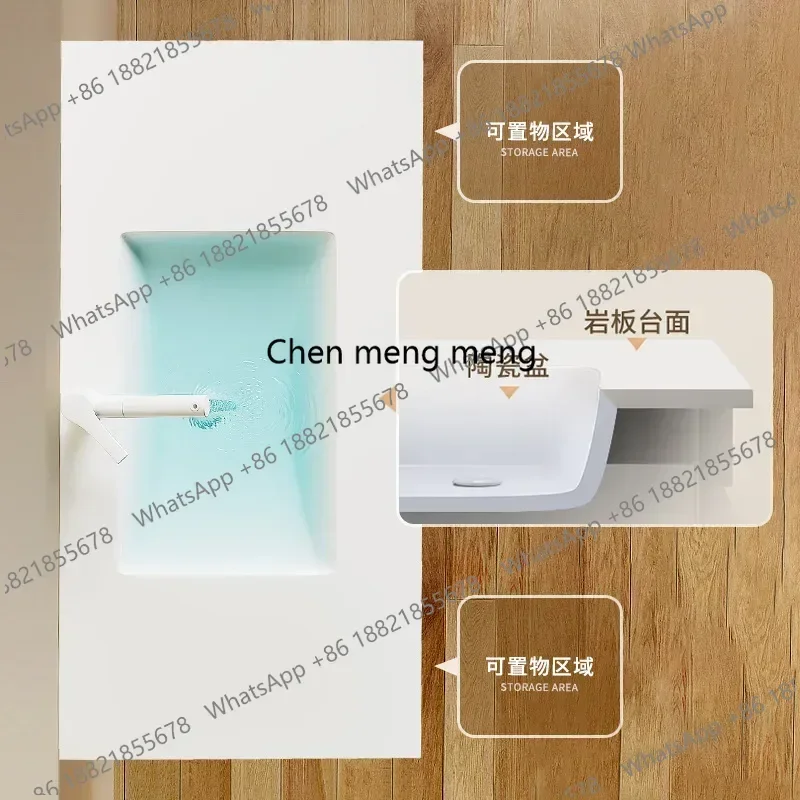 

Solid Wood Bathroom Cabinets Slate Ceramic Washbasin Log Color Bathroom Vanity Smart Mirror Cabinet with Sink Bathroom Furniture