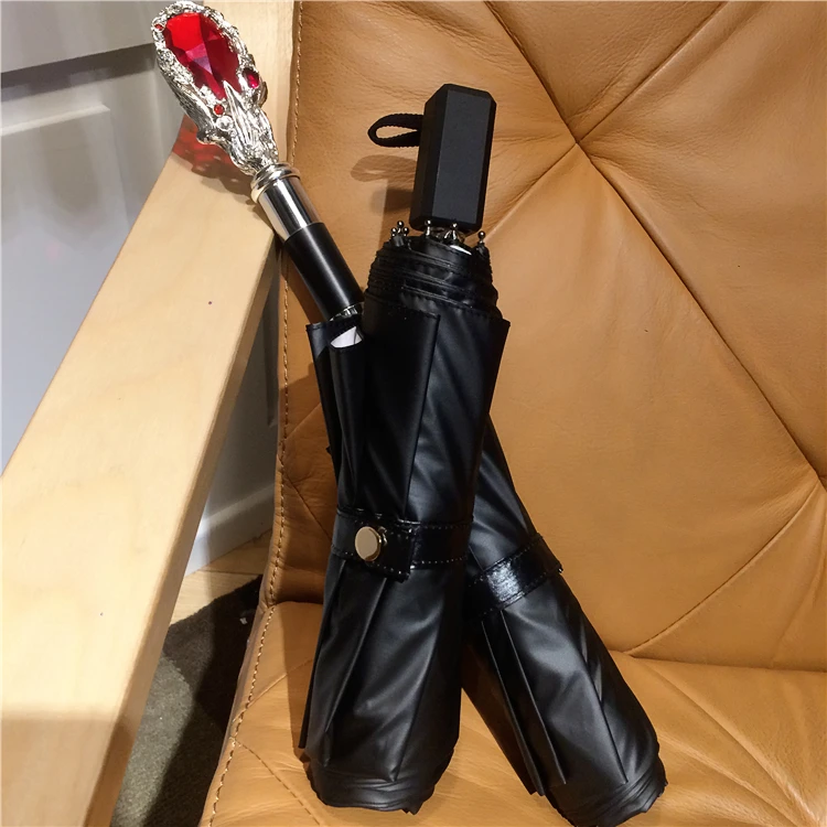 New Trend Sunscreen Umbrellas for Men and Women with Black Glue Three Fold Umbrella Windproof Gift H Uv Umbrella