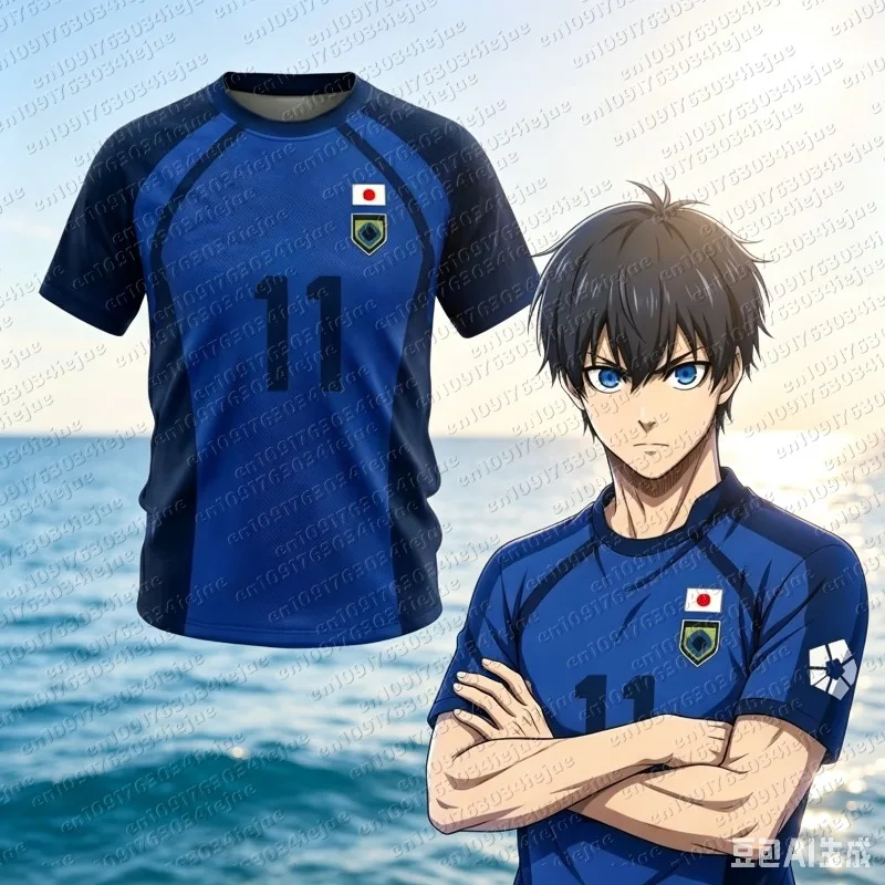2026  Anime Japanese Isagi Yoichi Football Jersey T-shirt Cosplay Hyoma Chigiri Meguru Bachira Tee Original Children
