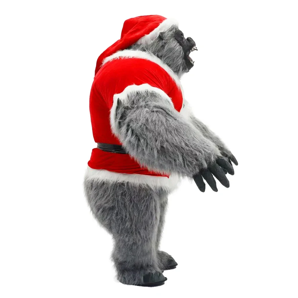 

2m/2.6m Inflatable Plush Christmas Gorilla Mascot Costume Fur Set Halloween Christmas Role Playing Party Adult No Battery