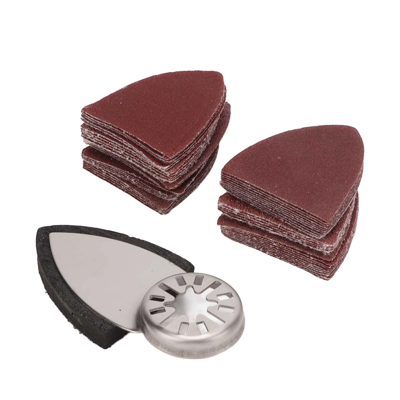 

C9 51pcs Oscillating Sandingpaper Stainless Steel Finger Sanding Disc Kit Sandpaper Set Multitool Triangular Hook And Loop Tools