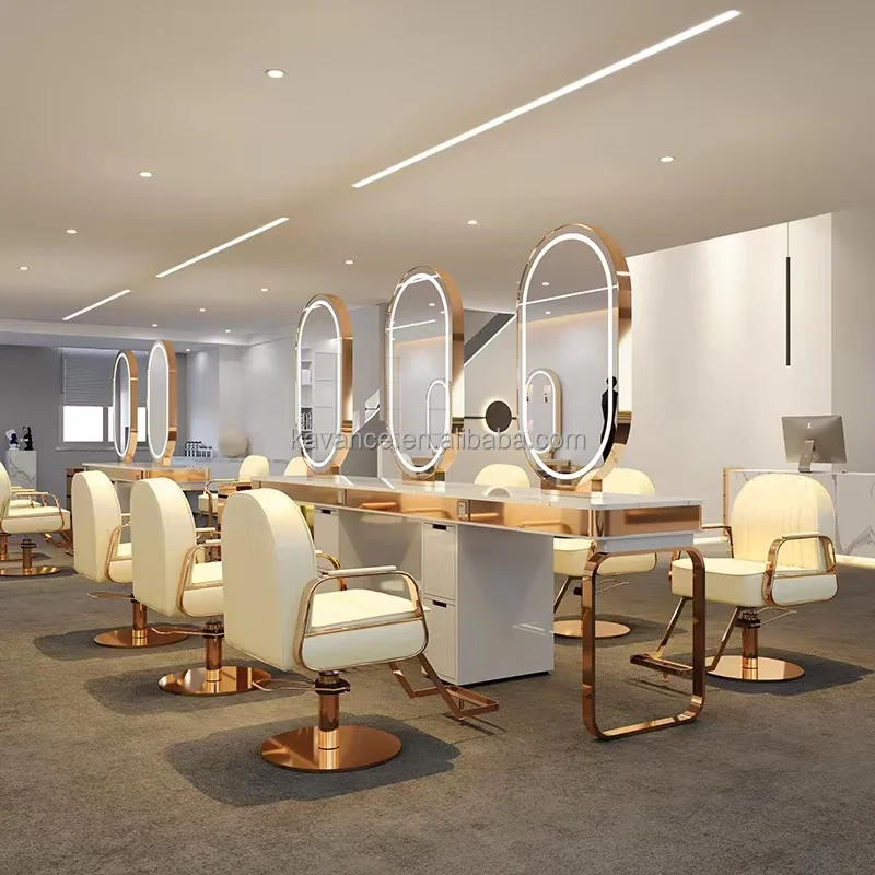 

Popular Design Mirror Salon Used Gold Salon Mirror for Hair Barber Salon
