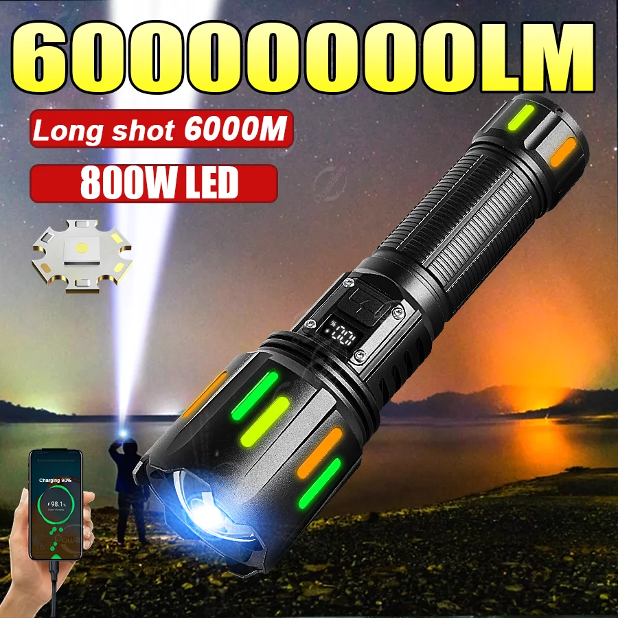 2025 NEW Most Powerful Led Flashlight High Power Rechargeable Tactical Flash Light Torch Light Camping Hunting Lantern