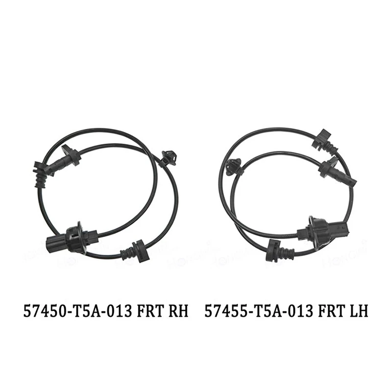 2 PCS 57455-T5A-013 57450-T5A-013 Front Left + Right ABS Wheel Speed Sensor Black ABS For Honda City Fit 1.5L 15-19