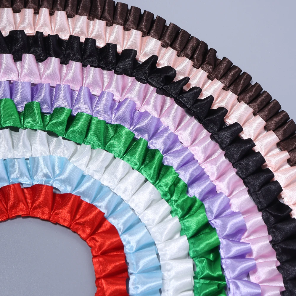3 Yards 2,5 cm breites Satinband, Satin-Rüschen für DIY Puppenkleidung, Kleider, Hutdekoration, Nähzubehör, Bastelzubehör – Detail 4