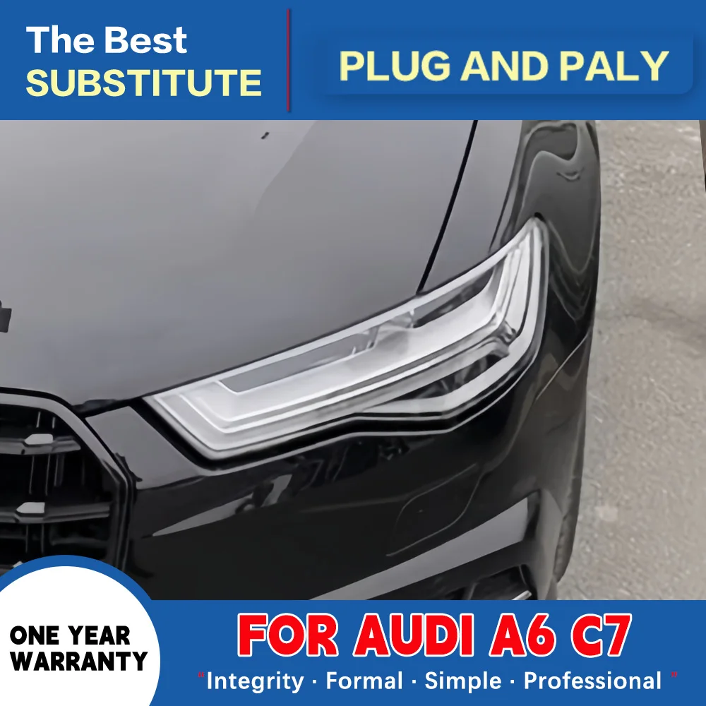 

1 пара авто 12 В светодиодных фар для Audi A6 C7 2012-2018 автомобильные аксессуары Drl указатель поворота передние фонари дальнего ближнего света лампа проектора