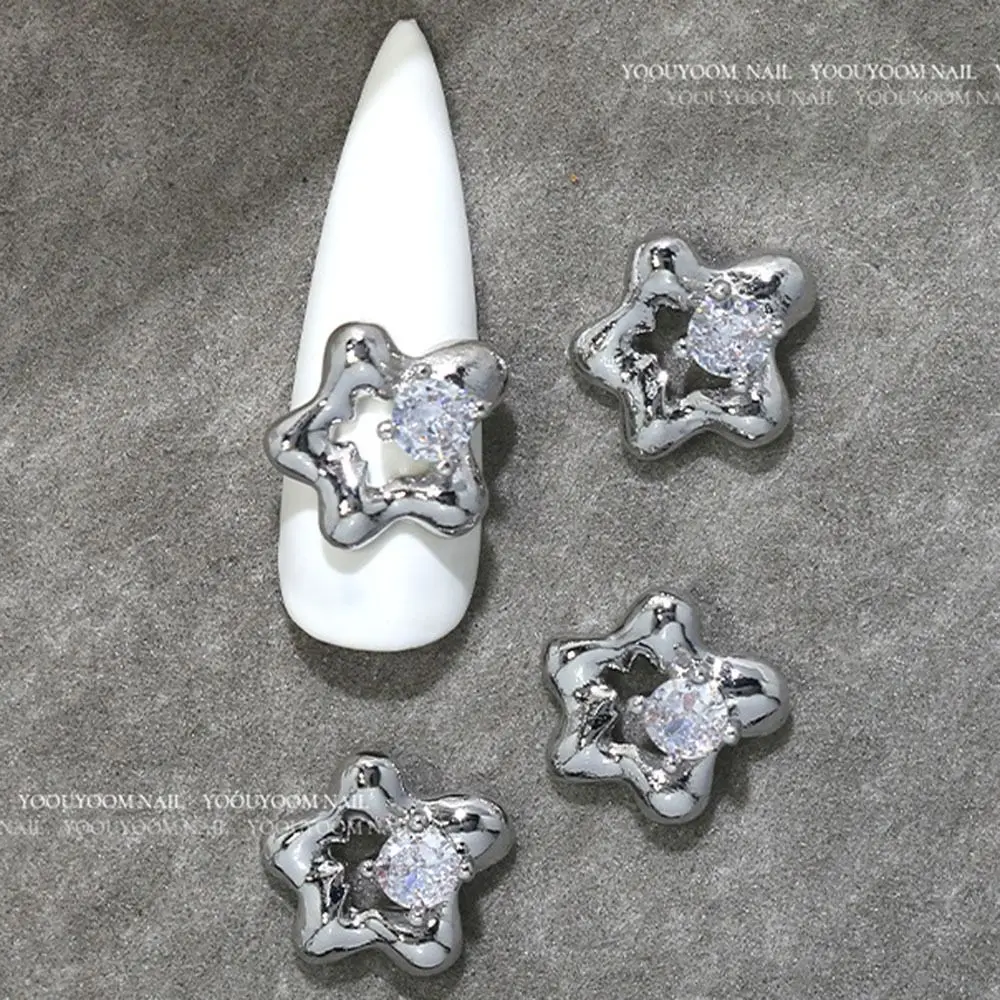 High Quality Silver 3D Manicure Jewelry Nail Charms Bowknot Crystal Nail Rhinestones Art Metal Nail Art Decoration Decorate