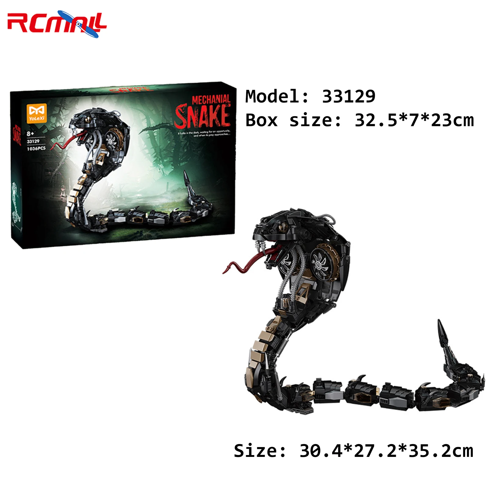 MOC الميكانيكية الملك كوبرا بنة ثعبان نموذج ألعاب حيوانات صوتها تمثال مفصلي هدية عيد ميلاد عطلة