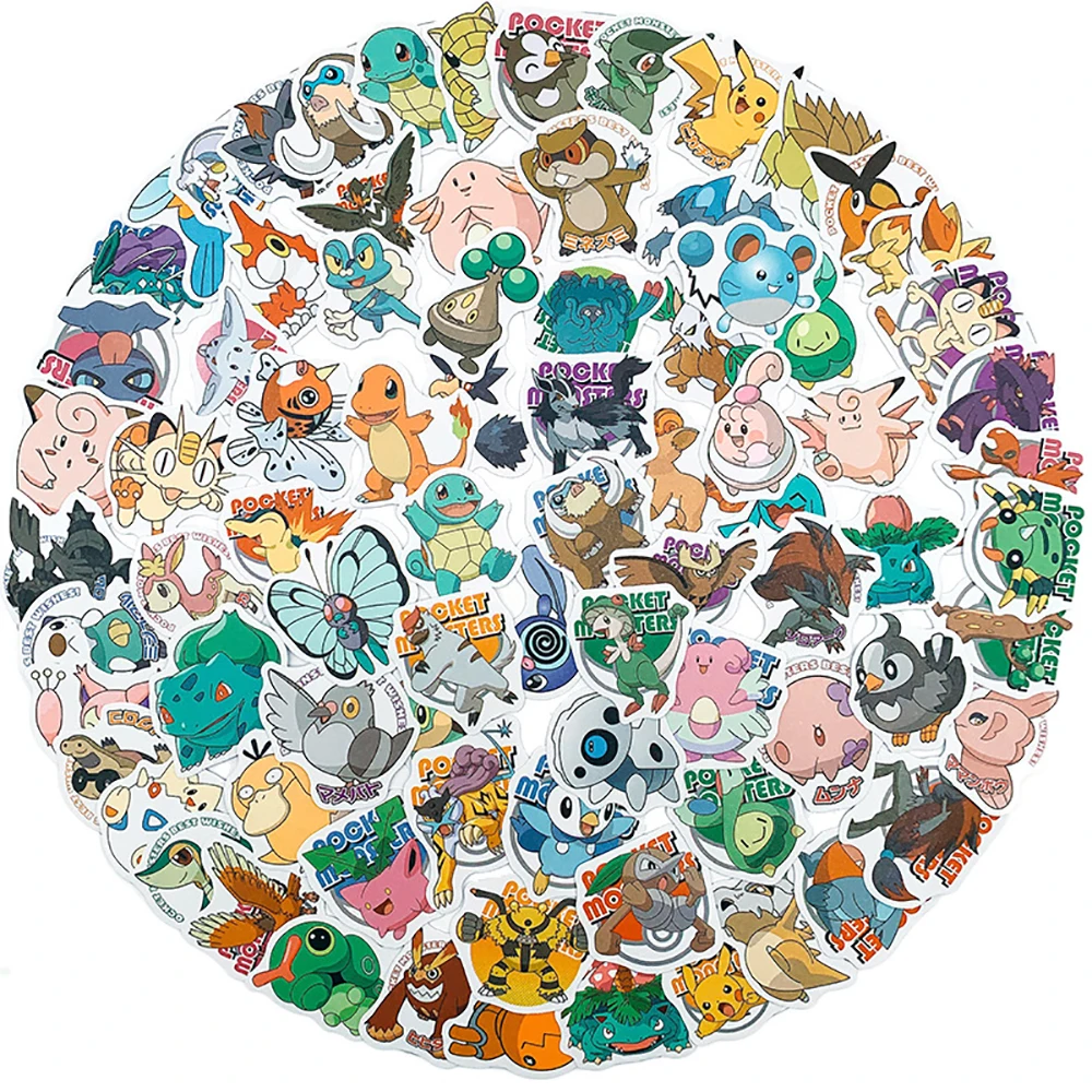 10/30/50/100pcs niedlichen Pokemon Pikachu Anime Aufkleber Aufkleber DIY Skateboard Motorrad Gepäck Telefon Auto wasserdichte Graffiti Spielzeug