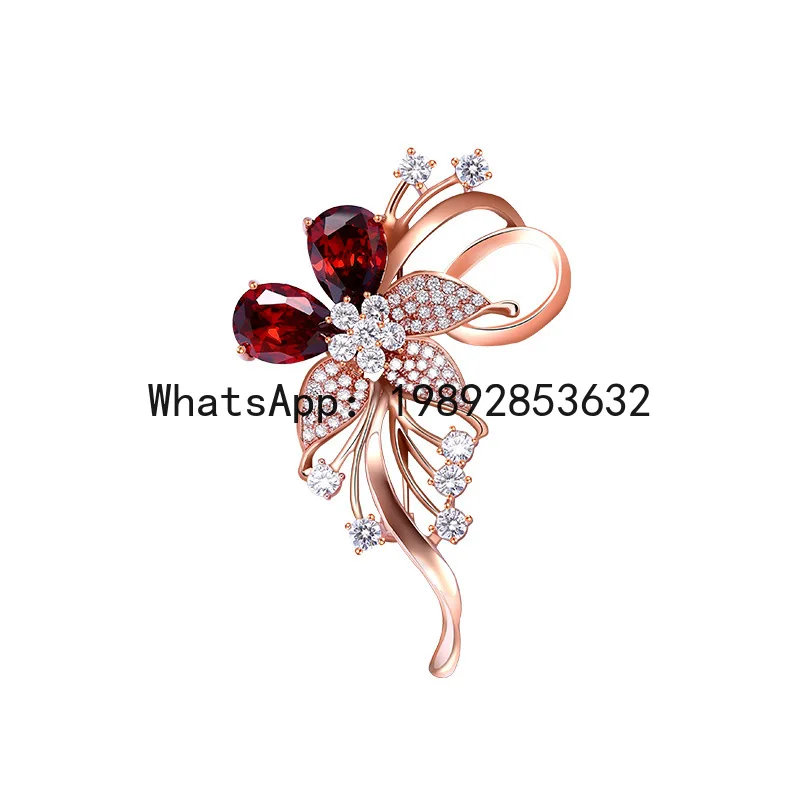 

PYJ fashion zircon women's suit floral corsage simple plant pin coat with accessories flower brooch