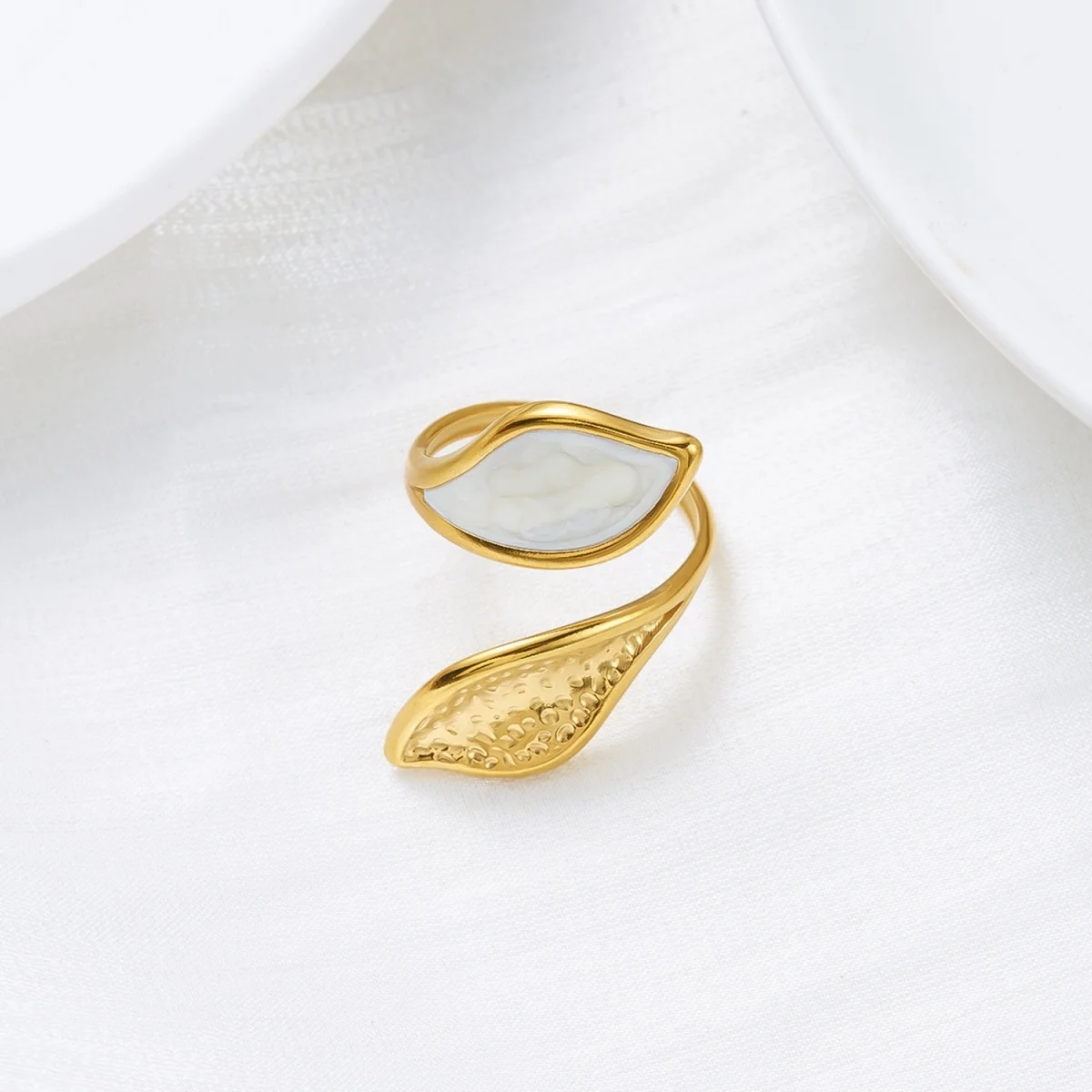 Edelstahl-Emaille-Spiral-Geometrie-Fingerringe für Damen und Herren, Vintage Französische Sonnen-Blatt-Blumen-Ringe, Modeschmuck für Partys. – Detail 23