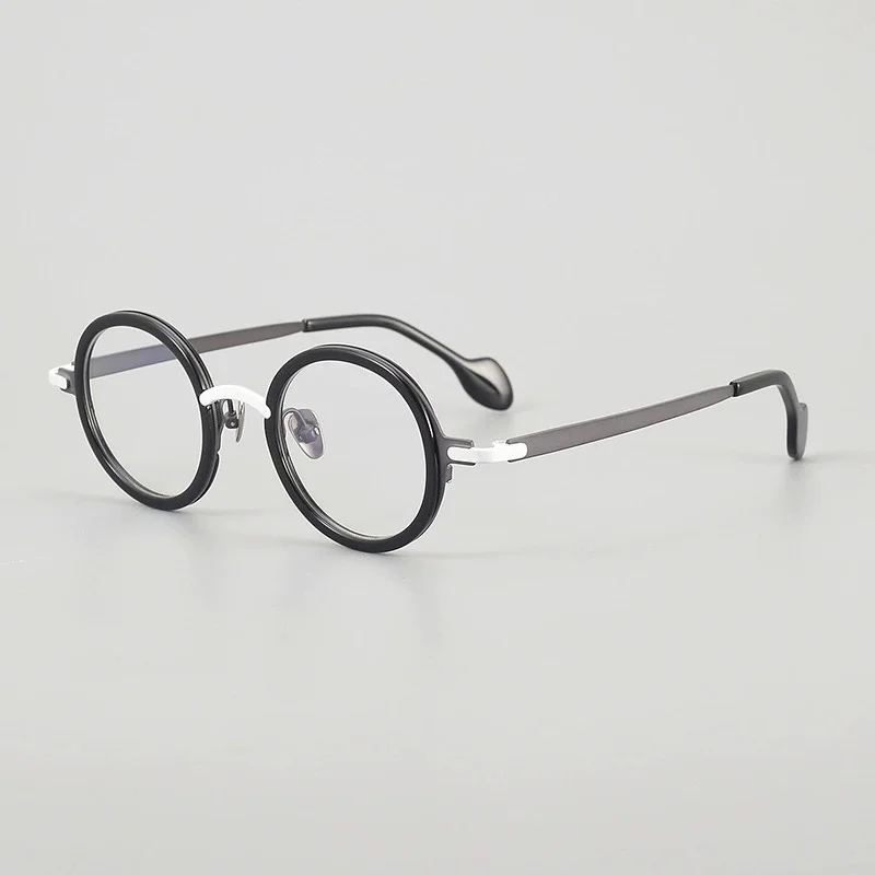 Belight Optical ทรงกลม Handmade สีสันรวม Acetate ไทเทเนียม Retro กรอบแว่นตาเลนส์ MW002