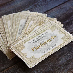 Wholesale Platform 9 3/4 Tickets London Express Train Tickets Гарри Поттер Golden Stamping 30/50/100 Pcs Kids Birthday Gift