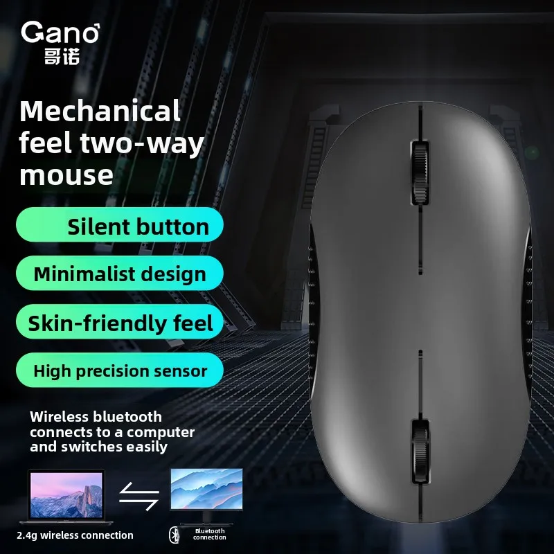 Tri-Mode Wired/2.4G/BTOffice Gaming Mouse,RGB Backlit Ergonomic Mechanical Feel,Programmable Driver,Long Battery for LOL PUBG CF