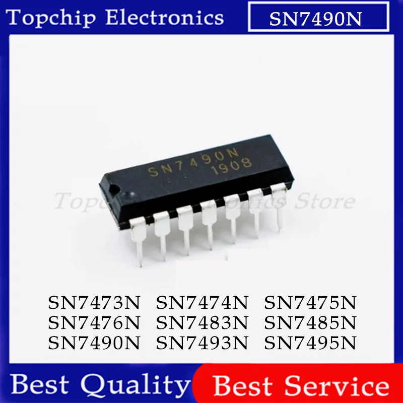 10pcs SN7473N SN7474N SN7475N SN7476N SN7483N SN7485N SN7490N SN7493N SN7495N DIP