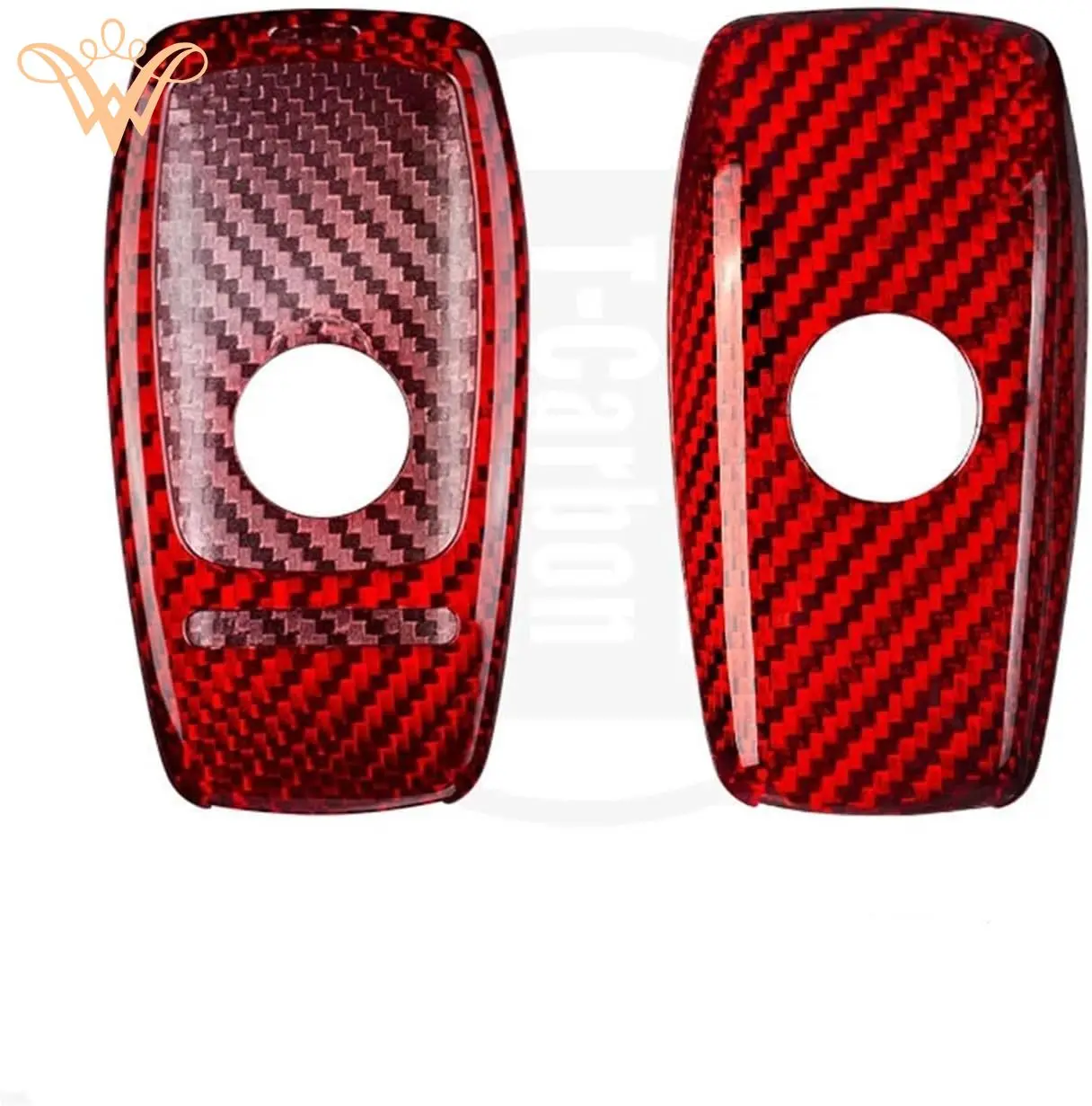 

Carbon Fiber Car Key Case Cover Shell Compatible For Mercedes Benz New E63 S63 G63 AMG 2021 2020 Car Accessories(Red1)