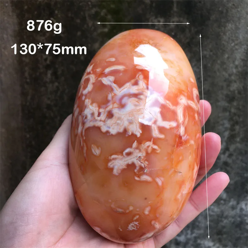 876g Red Agate Crystal Palm Stone Natural Carnelian Quartz Freeform Gemstone Crystals Healing Reiki Home Decor