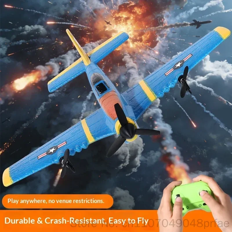 ZY 908 2 Channel Rc Plane P51 Mustang Fighter 2 4g Fixed Wing Foam Model Aircraft Easy To Fly Beginner Friendly Rc Airplane