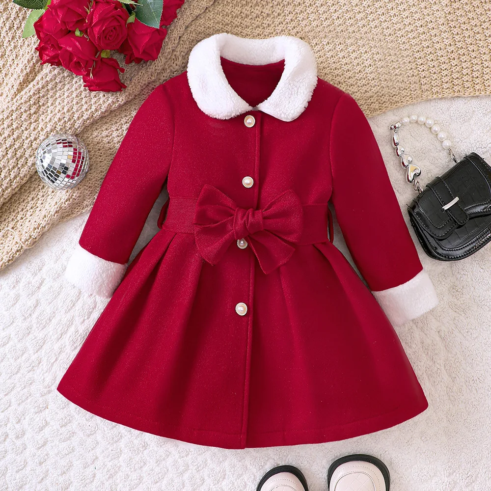 2025 Christmas Baby Girl's Jacket & Coat Long Sleeve Warm Autumn Winter Outfit For Girls Children Clothing For 2 3 4 5 6 7 Years