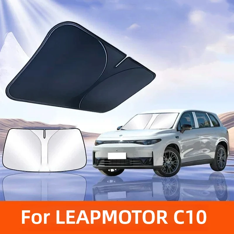 1PCS For Leapmotor C10 2024 2025 2026 Car Windshield Sunshade Cover Anti UV ProtectionFoldable and easy to store Accessories