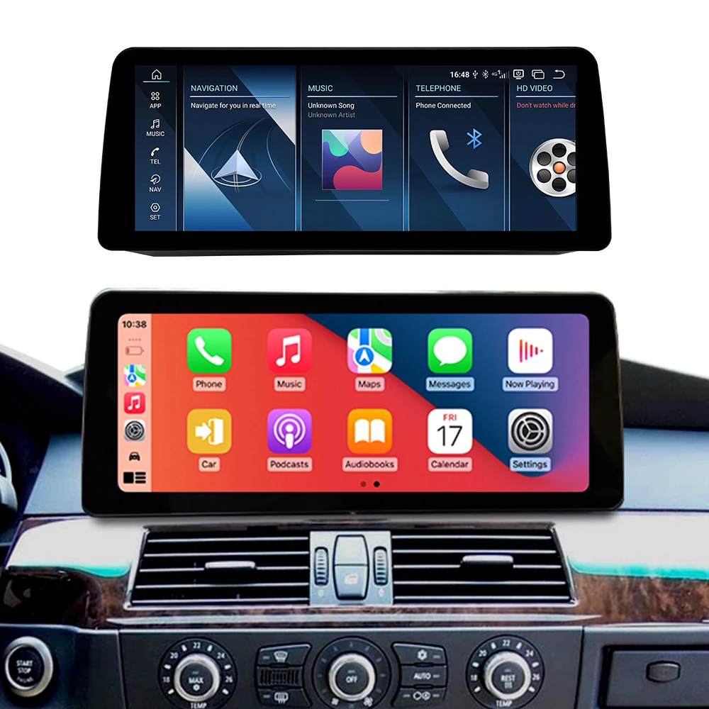 12.3 Inch 1920x720 Screen Android 13 Wireless CarPlay GPS 4G WiFi Car Multimedia Player 5 Series E60 (2003-2010)