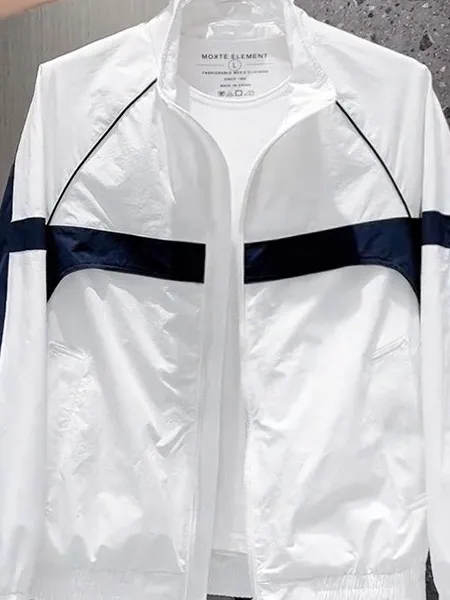 

Мужская модная куртка-бомбер на молнии с воротником-стойкой, защитой от УФ-излучения, комфортная, летняя коллекция 2025, из полиуретана...