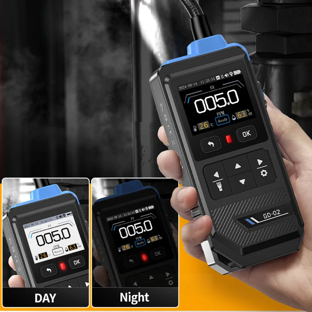 Detector de vazamento de gás GD02 com alarme para detecção de isobutano de propano de metano para uso industrial doméstico com tela de 2 polegadas