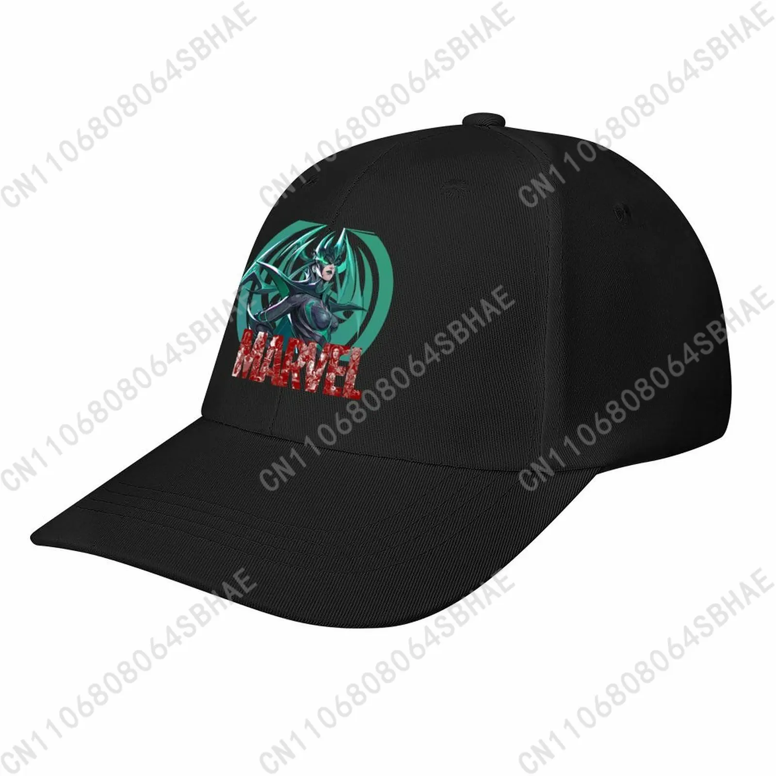 

Marvel Hela Baseball Cap Men Women Curved Brim Washed Rubber Print Adjustable Daily Wear Cap Custom Casual Gift Cosplay