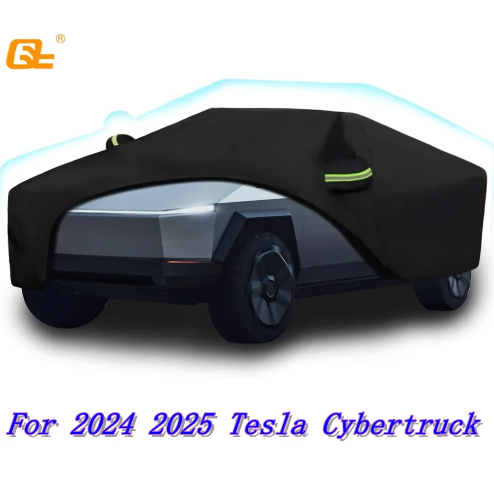 

Автомобильные чехлы для Tesla Cybertruck Pickup 2025 года, водонепроницаемые, всепогодные, солнцезащитные, УФ-дождевик, снег, уличные/внутренние, ветрозащитные, с дверной молнией