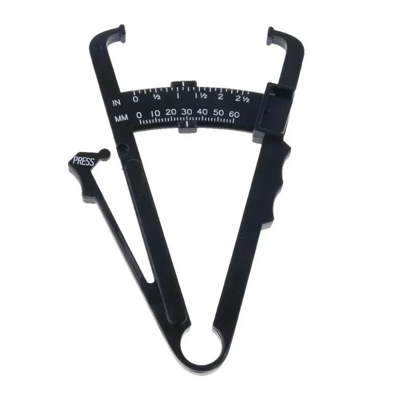Clip de calibrador de fitness, calculadora de prueba de pérdida de grasa corporal, equipo de gimnasio con tabla de grasa corporal plegable de piel delgada de 1 pieza