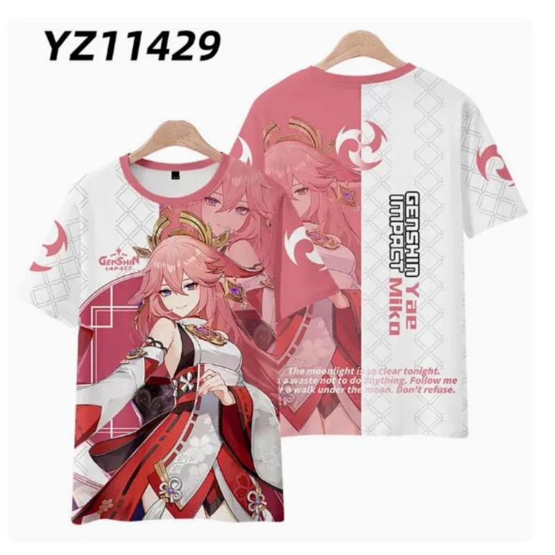 Genshin Impact 3D T Shirt Women Men Arataki Itto Gorou Yae Miko Kamisato Ayato Kuki Shinobu Shikanoin Heizou Cosplay Costume