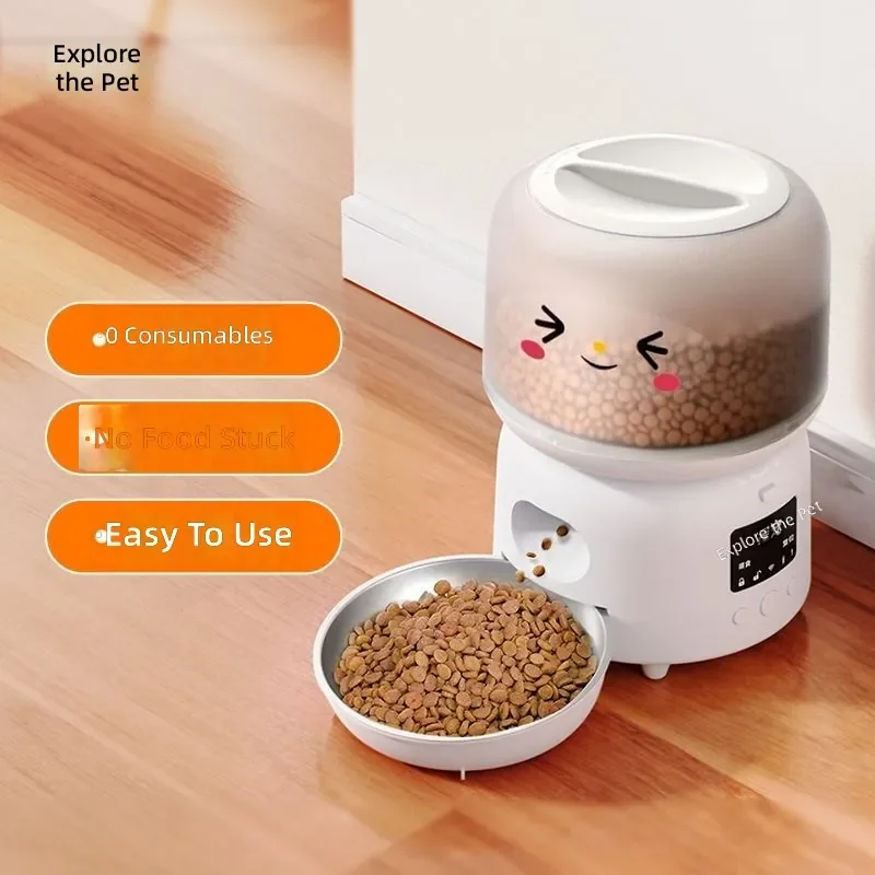 Automatic Pet Feeder for Cats and Dogs with WiFi Smart Timer Precise Portion Control No Jam Large Capacity Cat Food Dog Food