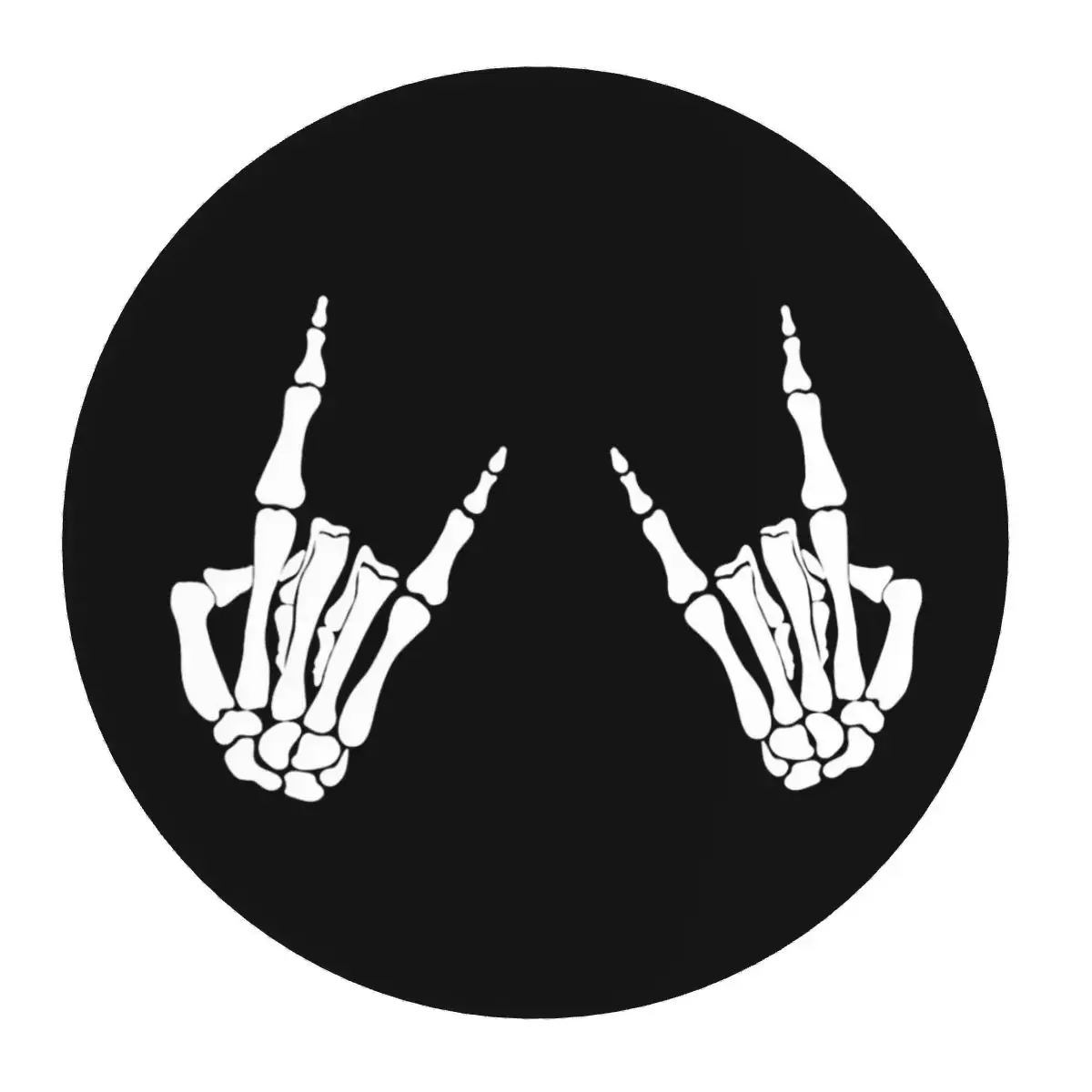 Skeleton Hands Gestures Print  Round Mouse Pad Computer Keyboard Mouse Mat Gaming PC Desk Mat Office Accessories Table Mats