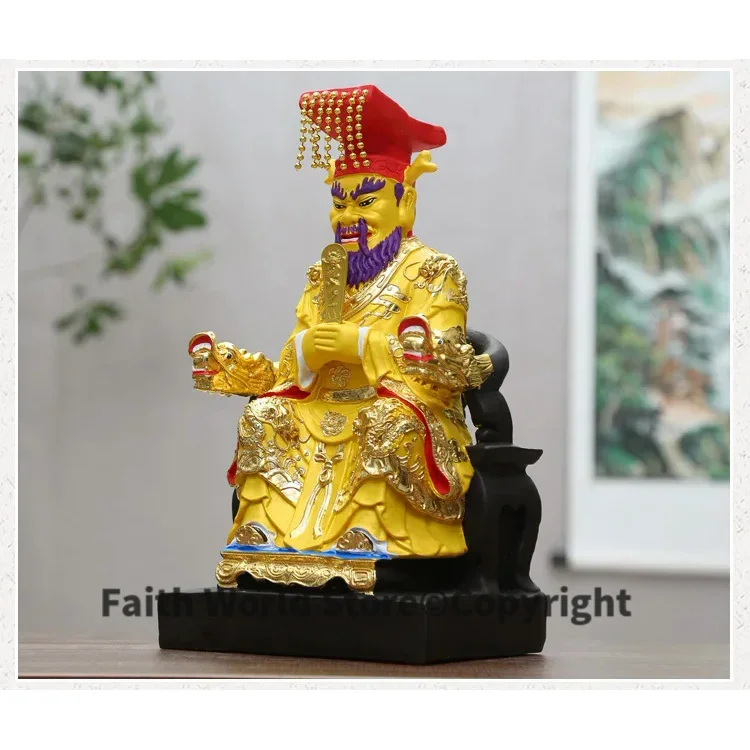 Wholesale Buddha Taoism figure Southeast Asia HOME protection Propitious Prosperity FENG SHUI Dragon King God Royal statue