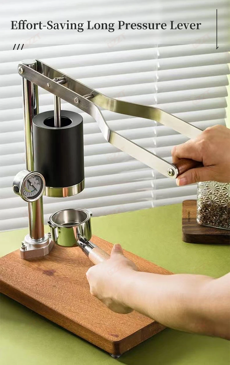 GZZT CMJT85 ハンドプレスコーヒーマシン 51mm 手動イタリアンエスプレッソメーカー レトロデザイン 高圧抽出コーヒーツール
