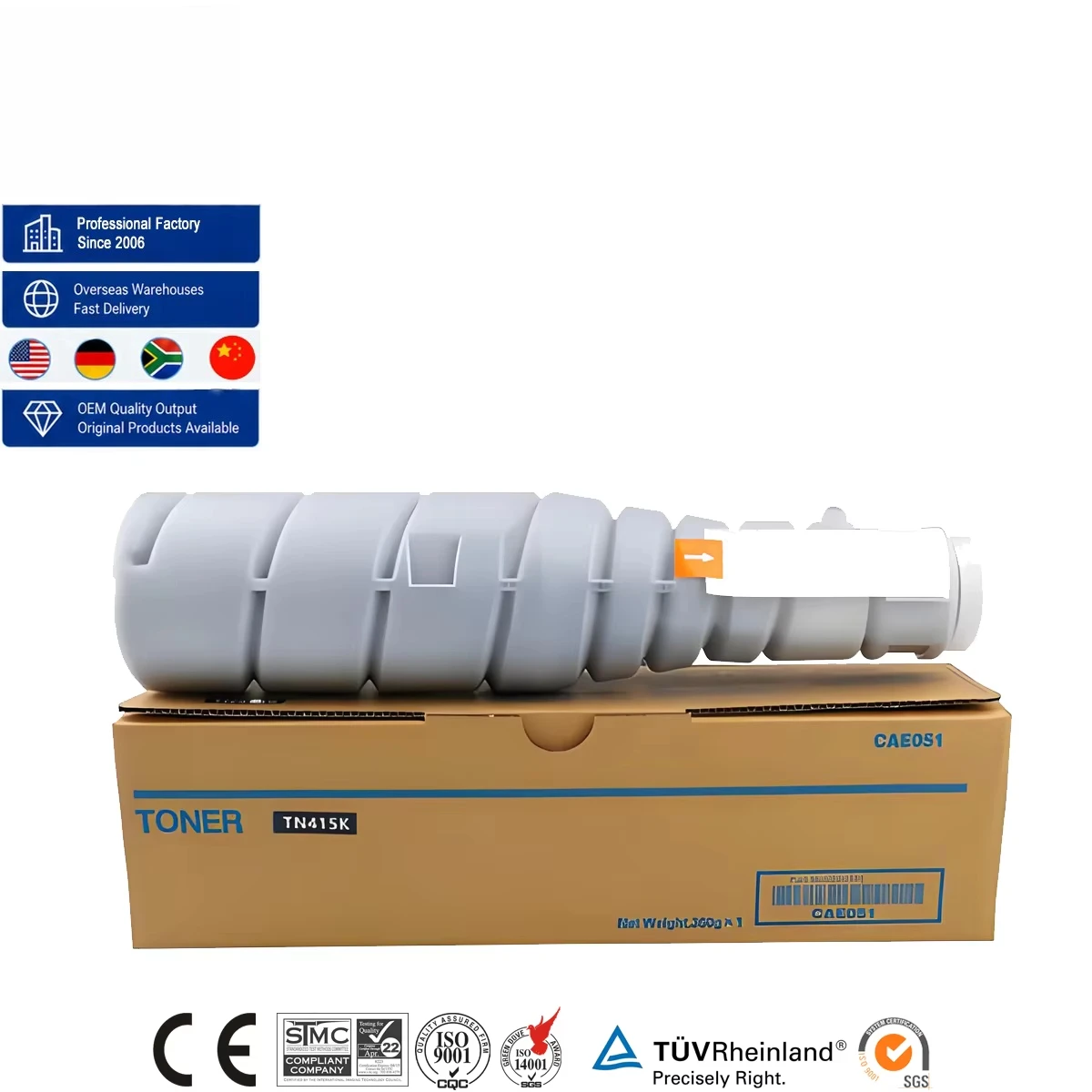 IBEST Tonner Factory TN415 Black Toner Cartridge Compatible for Konica Minolta Monochrome Copier Bizhub 36 42 Printer Toner