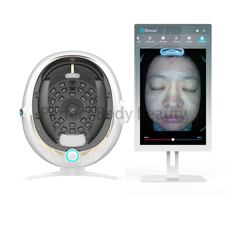 3D AI Facial Magic Mirror Skin Analyzer Face Camera Test Analysis Machine Moisture Testing Face Scanner Wrinkle Analysis For Spa