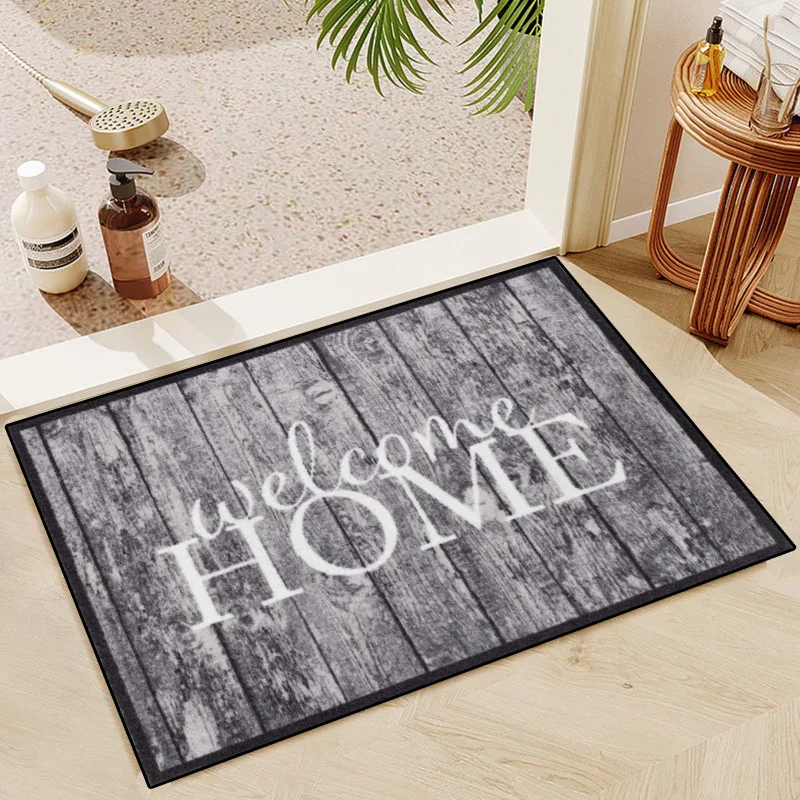 VIKAMA 40*60CM 3D Wood Grain Flower Floor Mat Entrance Door Mat Foot Mat Valentine's Day Flower Decorative Floor Mat