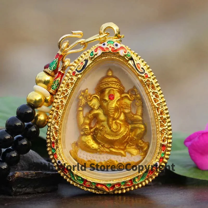 GOOD Amulet 2024 Asia Thailand temple GANESH Elephant God of Wealth buddha Pendant Buddhism bring good luck attract wealth