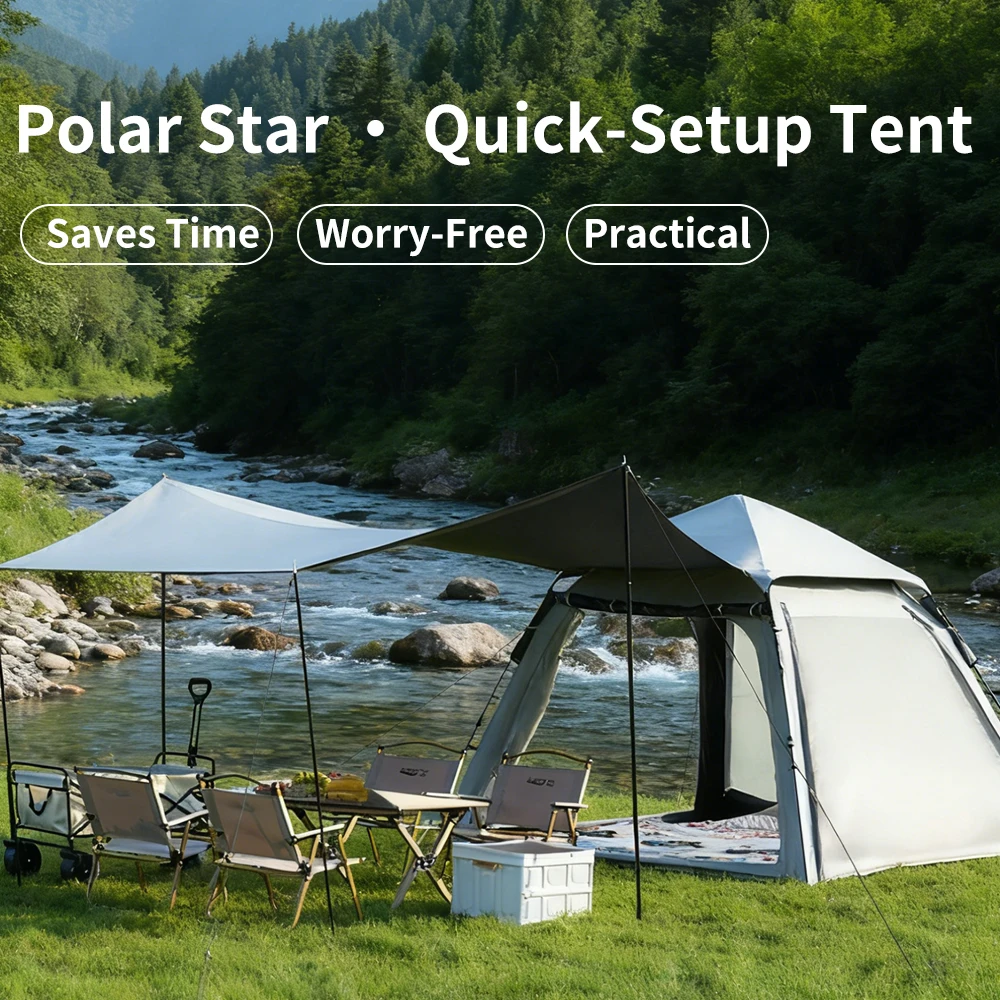 

Aurora fox Black Glue UV Protection Tent Quick Open Outdoor Picnic Camping Family Large Shelter One-touch Tent Factory Direct