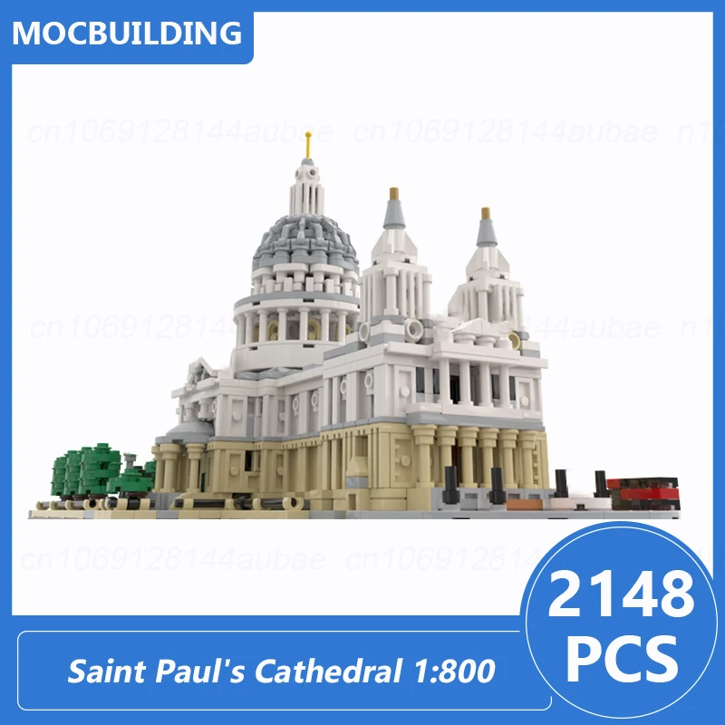 Katedra Świętego Pała w skali 1:800 architektura Model Moc klocki Diy montaż cegieł wyświetlacz zabawki świąteczne prezenty 2148 sztuk