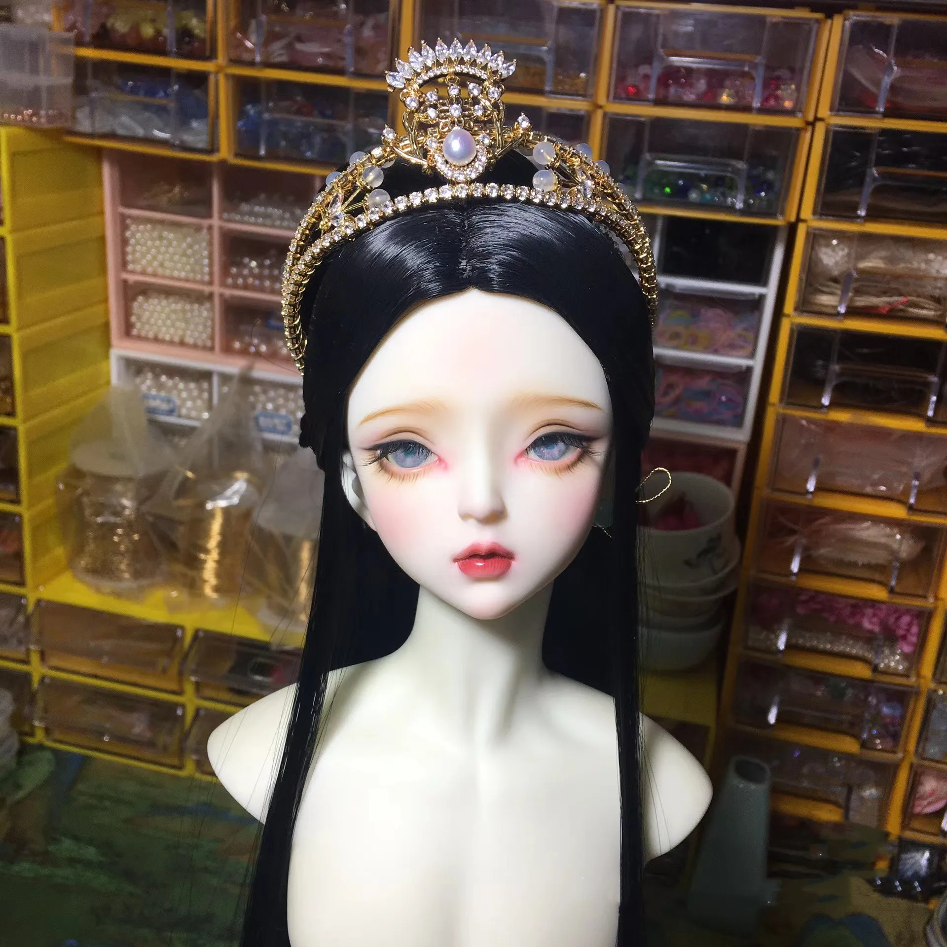 1/3 BJD Headgear Big Girl Uncle Doll Crown Freshwater Pearl Hair Jewelry