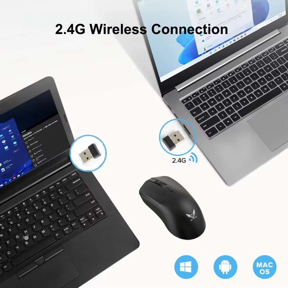 KEBIDUMEI 4 Buttons 2.4G Wireless Mouse 3 Levels DPI Gaming Mouse Optical Mouse Ergonomic Mouse Mice for Computer Laptop Macbook