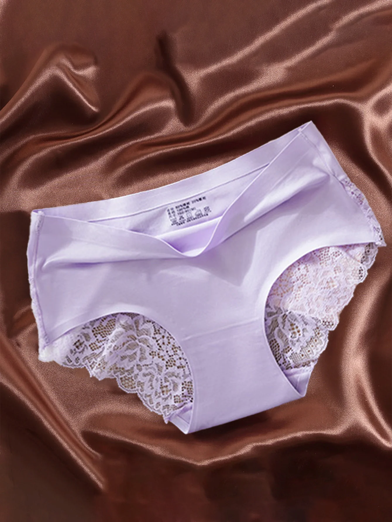 3PCS Sexy Lace Women's panties, Comfortable Traceless Ice Silk Triangular Trousers, One-tone Low Waist Breathable Girls' Panties