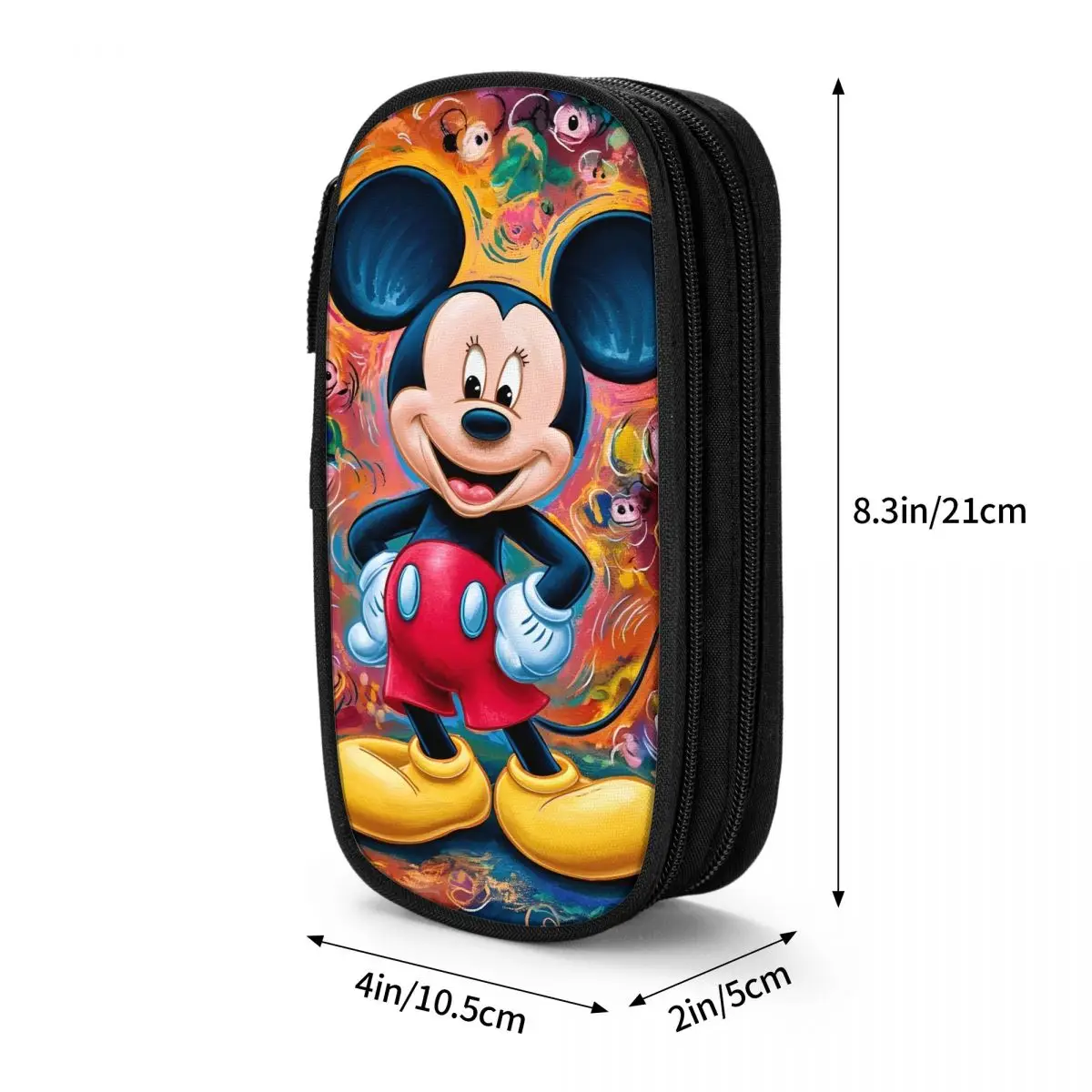 ミッキーマウス落書き鉛筆ケースビッグ鉛筆ポーチ少年少女ジッパーかわいいスクール鉛筆ケースグラフィック文具オーガナイザー