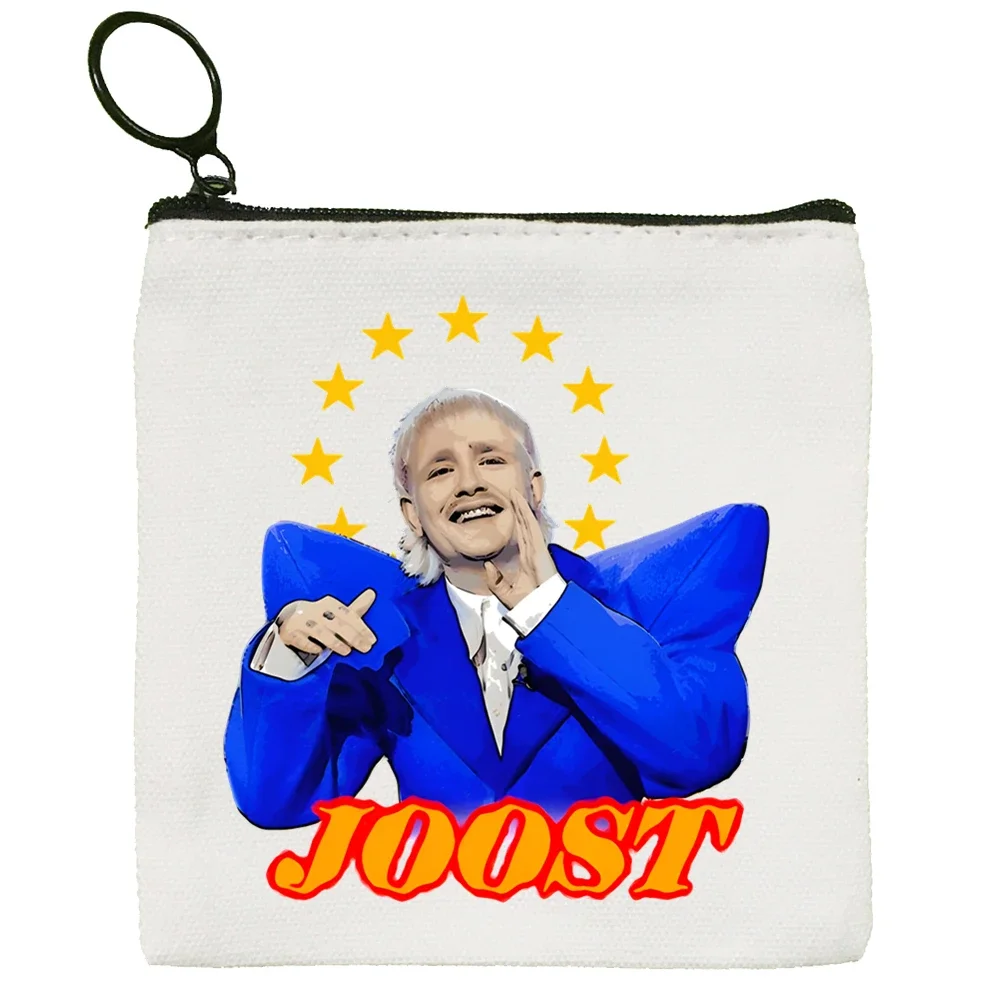 Joost Klein-cartera de lona en blanco, bolsa de tela blanca pura, personalizada, pintada a mano, monedero pequeño