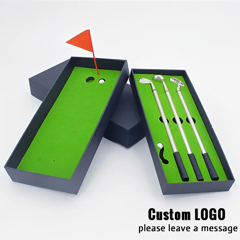 Luxury Golf Gift Ballpoint Pens Set Desktop Mini Golf Green Metal Pen Personalized Custom Logo Name Teacher Gift School Supplies