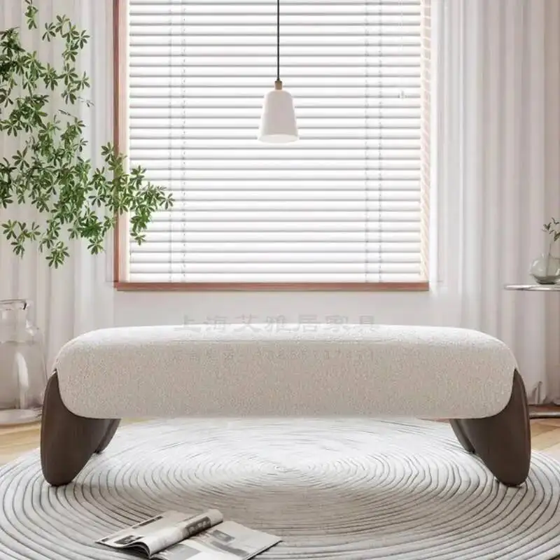 Living Mid-Century Stool Modern Bedroom Upholstered Entryway Bench Room, | Foot Multi-Functional & Ottoman Shoe for Bench